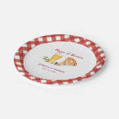 Pizza en Bier Casual Koppels douche Papieren Bordje (Gekanteld)