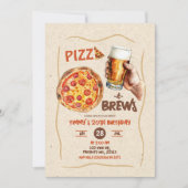 Pizza en bier man verjaardag kaart (Voorkant)