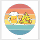 Pizza en bier sticker (Vel)