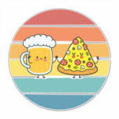 Pizza en bier sticker (Voorkant)