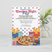 Pizza en bier Verkiezingsfeest 2024 Kaart (Staand voorkant)