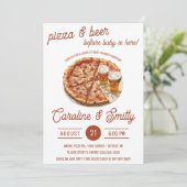 Pizza en bier voor Baby is hier! Baby Shower Kaart (Staand voorkant)
