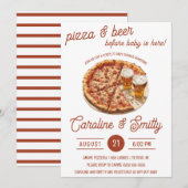 Pizza en bier voor Baby is hier! Baby Shower Kaart (Voorkant / Achterkant)