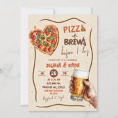 Pizza en bier voordat ik een koppel bruisende Show Kaart (Voorkant)
