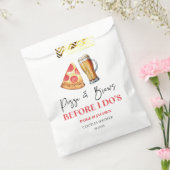 Pizza en bier voordat ik het doe's koppel bruispar bedankzakje (Gezegeld)