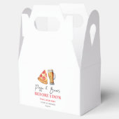 Pizza en biertjes voor ik doe's koppel bruisparty bedankdoosjes (Geopend)