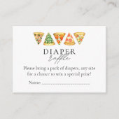 Pizza en brouwsels Co Ed Baby shower Luier Raffle Informatiekaartje (Voorkant)