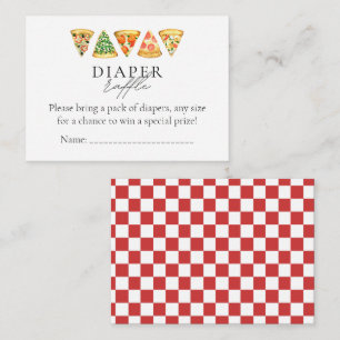 Pizza en brouwsels Co Ed Baby shower Luier Raffle Informatiekaartje