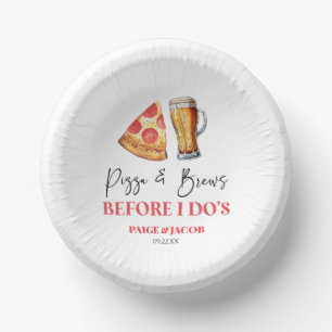 Pizza en brouwsels voor het repetitiediner van I D Papieren Kommen