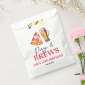 Pizza en brouwt Bier Glas Verjaardagsfeest Bedankzakje (Gezegeld)