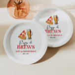 Pizza en brouwt Bier Glas Verjaardagsfeest Papieren Bordje<br><div class="desc">Dit is een Pizza en Bierbrouwt Bierglas Verjaardagsfeestje Papier Borden!</div>