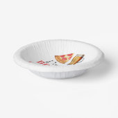 Pizza en brouwt Bier Glas Verjaardagsfeest Papieren Kommen (Gebogen)