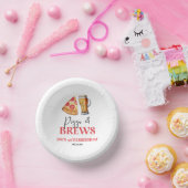 Pizza en brouwt Bier Glas Verjaardagsfeest Papieren Kommen (Feest)