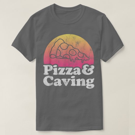 Pizza en Caving of Caves T-Shirt (Design voorkant)