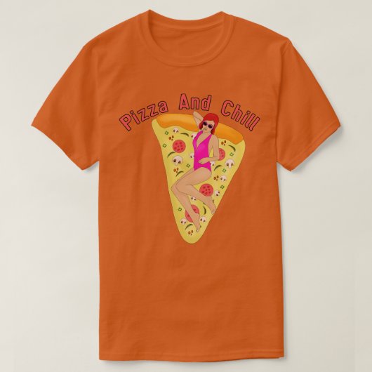 Pizza en Chill T-shirt (Design voorkant)