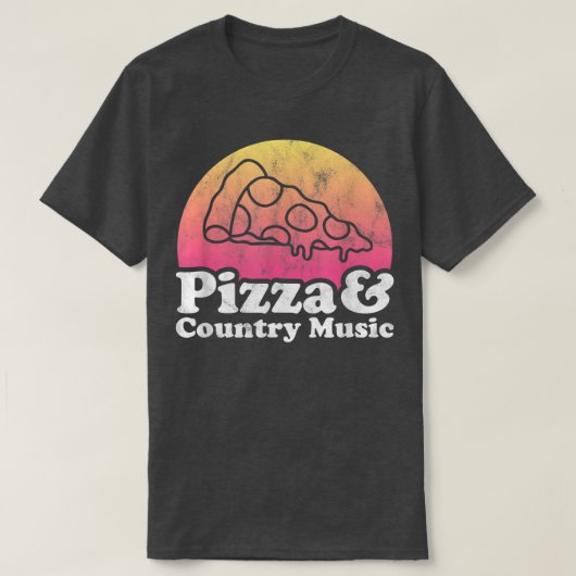 Pizza en country Music T-shirt (Design voorkant)