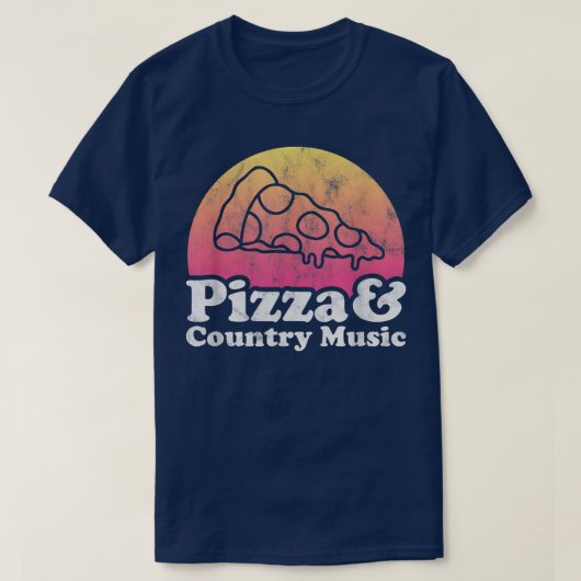 Pizza en country Music T-shirt (Design voorkant)