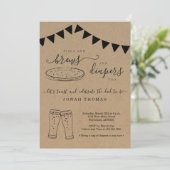 Pizza en diapers te Mannen en Baby shower Kaart (Staand voorkant)