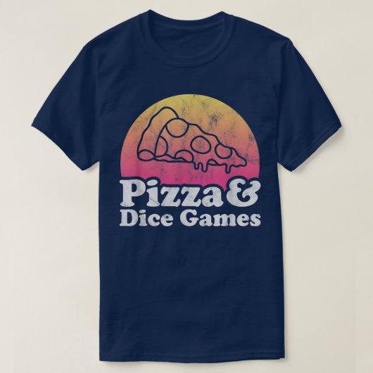 Pizza en Dice Games of Dice Game T-shirt (Design voorkant)