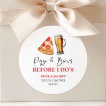 Pizza en drankjes voor ik trouw Couples bruiloftfe