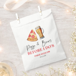 Pizza en drankjes voor mijn trouwrepetitie diner bedankzakje