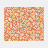 Pizza en Drink Patroondekens Fleece Deken (Voorkant (Horizontaal))
