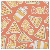 Pizza- en Drink Patroonstructuur Stof (Close Up)