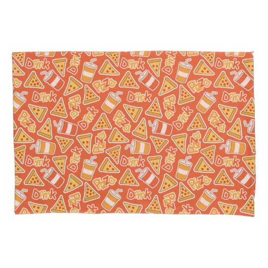 Pizza en Drink Patroontrappen Kussensloop (Voorkant)