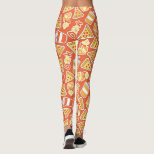 Pizza en Drinken patroon Leggings
