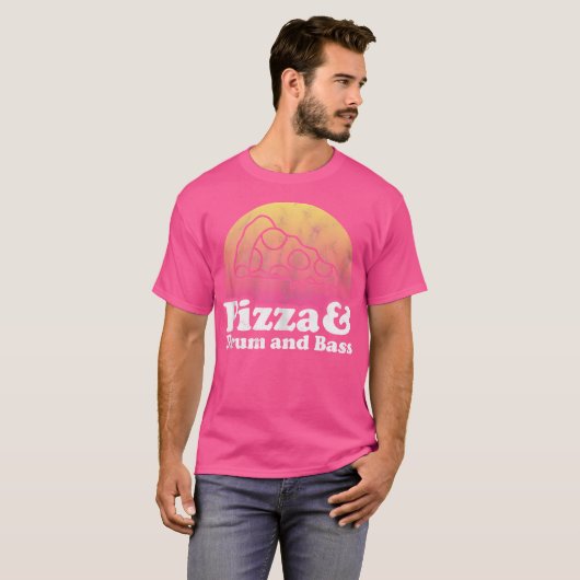 Pizza en drum en bas t-shirt (Voorkant volledig)