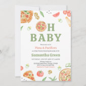 Pizza en Fopspenen Baby Shower Kaart (Voorkant)