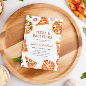 Pizza en fopspenen Echtparen Baby shower Kaart