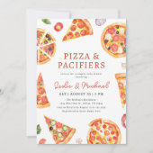 Pizza en fopspenen Echtparen Baby shower Kaart (Voorkant)