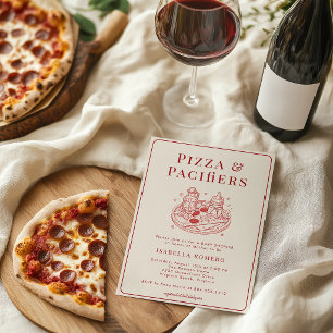 Pizza en Fopspenen Italiaans Thema Baby Shower Kaart