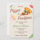 Pizza en Fopspenen Meisje Co-Ed Baby shower Kaart (Voorkant)