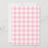 Pizza en fopspenen Roze Plaid Baby shower Party Kaart (Achterkant)