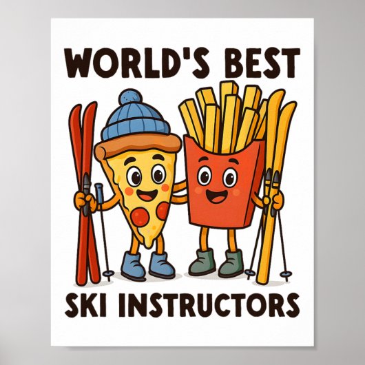 Pizza en frieten van de beste ski-instructuers ter poster (Voorkant)
