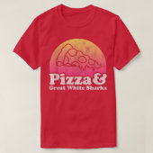 Pizza en grote witte haai t-shirt (Design voorkant)