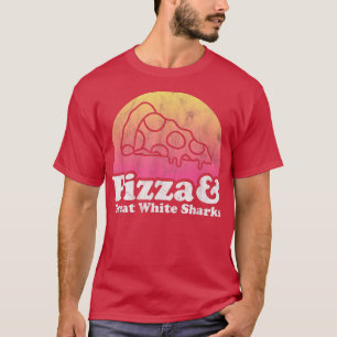 Pizza en grote witte haai t-shirt