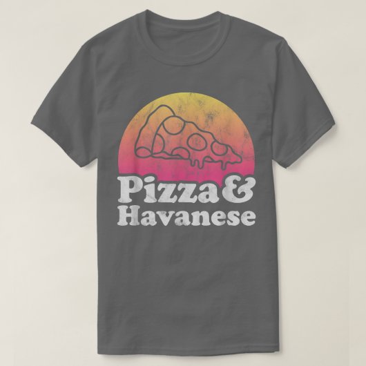 Pizza en Havanese T-shirt (Design voorkant)