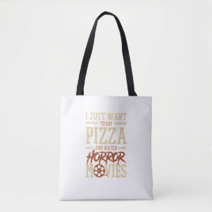 Pizza en Horror Movie Lover Halloween Party Outfi Tote Bag