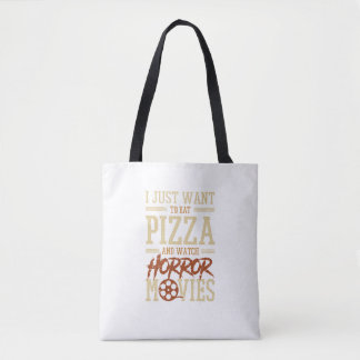 Pizza en Horror Movie Lover Halloween Party Outfi Tote Bag