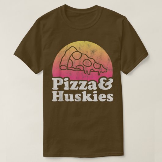 Pizza en Huskies of Husky T-shirt (Design voorkant)