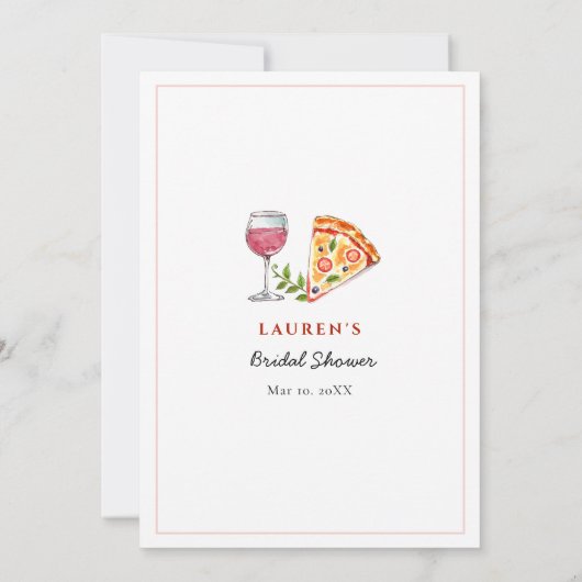 Pizza en Liefde 'Raad Wie' Bruidsspel  Kaart (Achterkant)