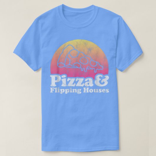 Pizza en overdekte huizen t-shirt (Design voorkant)