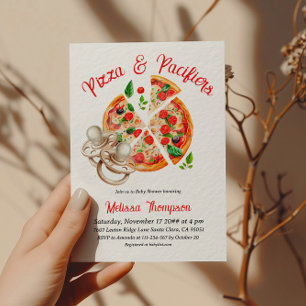 Pizza en Pacifische Baby shower Partij Kaart