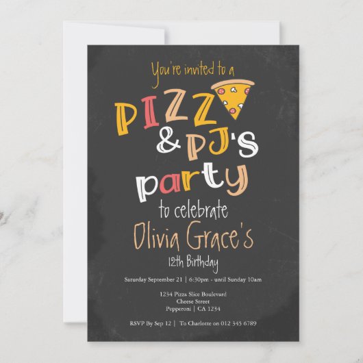 Pizza en Pajama Kaart (Voorkant)