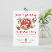 Pizza en Pajamas Kerstmis, feestdag Kaart (Staand voorkant)