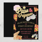Pizza en Pajamas Slumber Party Sleepover Birthday Kaart (Voorkant / Achterkant)