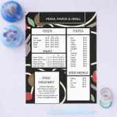 Pizza en Pasta Grill Restaurant Spaghettimenu Flyer (Enkel)